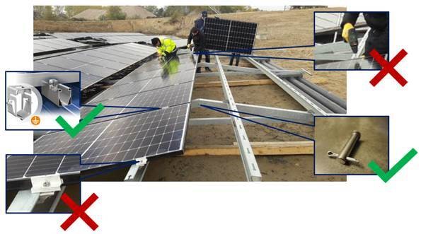 Picture of the building process of a floating frame for a photovoltaic system.